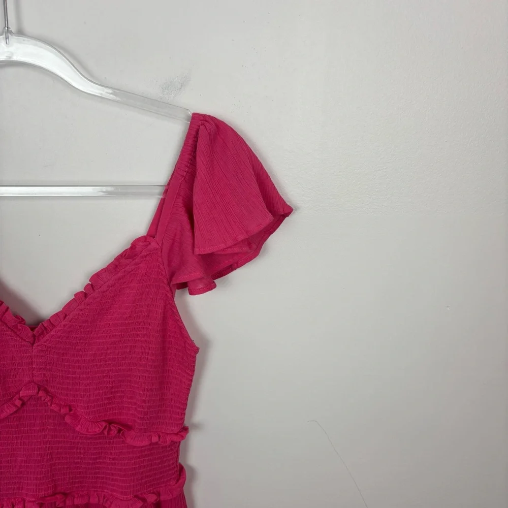 LoveShackFancy Ivella Dress Cotton Gauze Strawberry Moon Pink Size Small - Picture 4 of 8